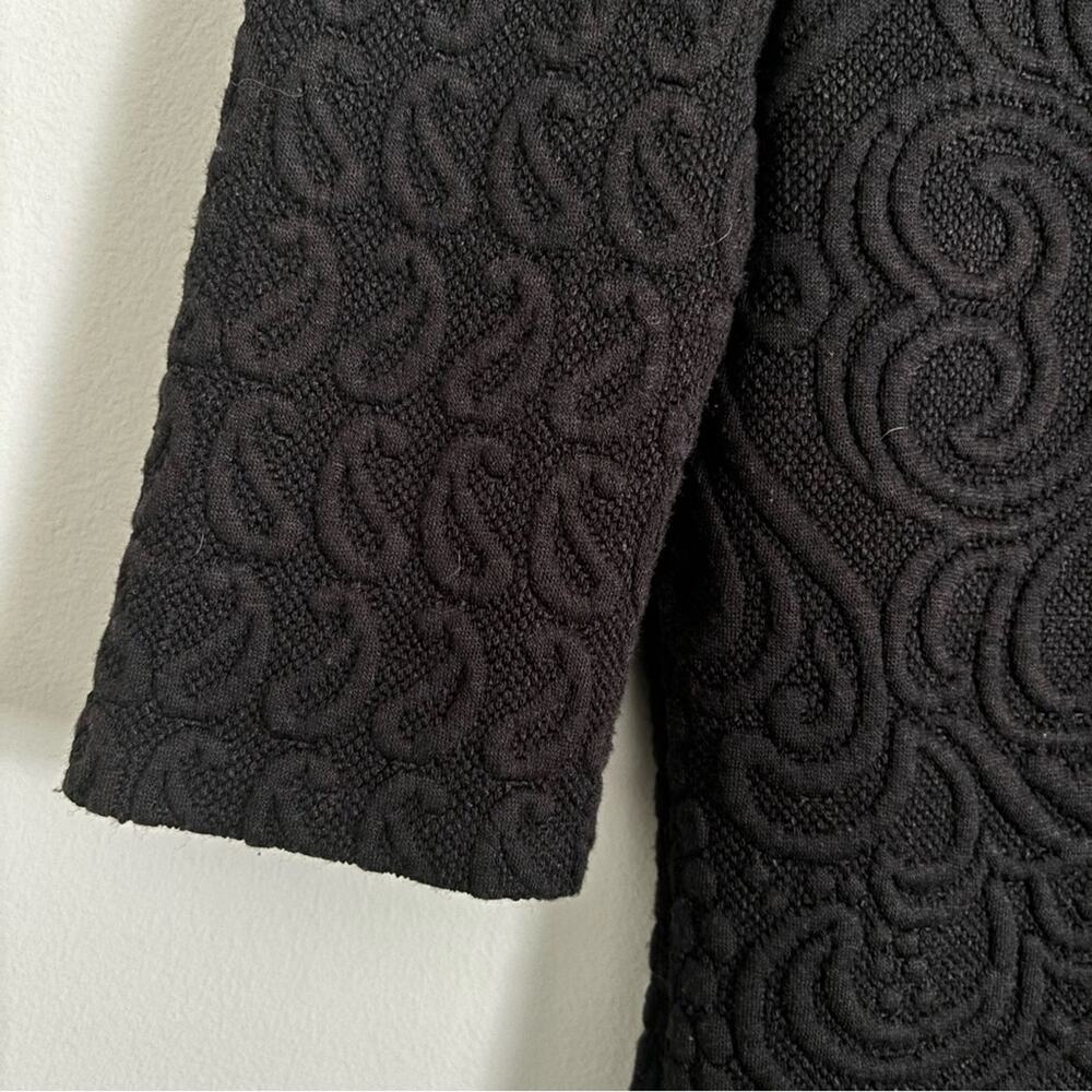Black Anthropologie Deletta Athlone Quilted Jacquard Puff Sleeve Scoop Top- Xs - Picture 2 of 5